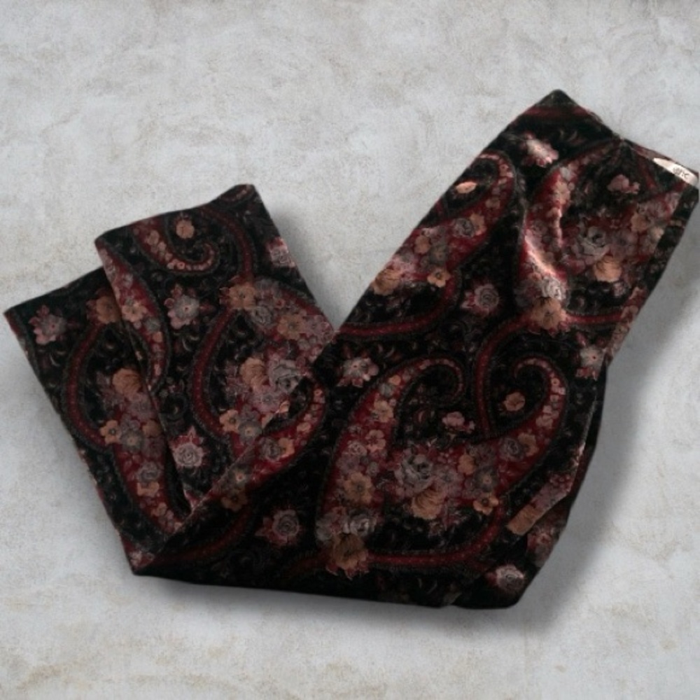 Eric Casual Velvet Paisley High Rise Pants Made in New York City 90’s Y2K